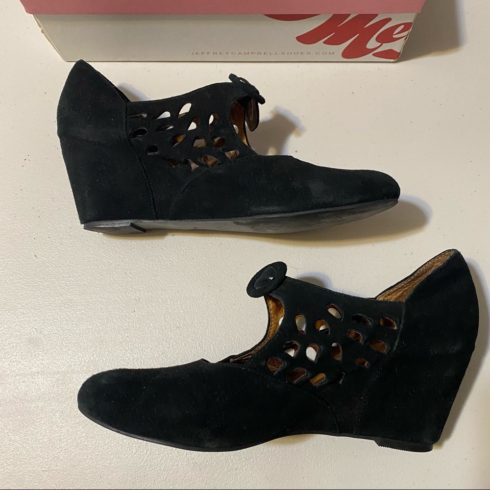 Jeffrey Campbell Torch Black Suede Wedge Heels 11
